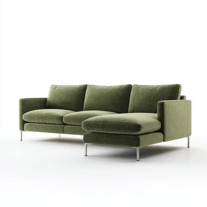 Sofá rinconero - tela - 270x180x85 cm - verde oliva - diseño contemporáneo para salón-Nestleure