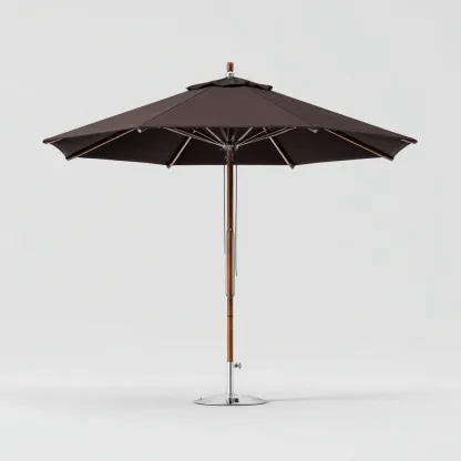 Sombrilla de jardín - madera-poliéster 280x280x260 cm - marrón oscuro - estilo clásico natural-Nestleure