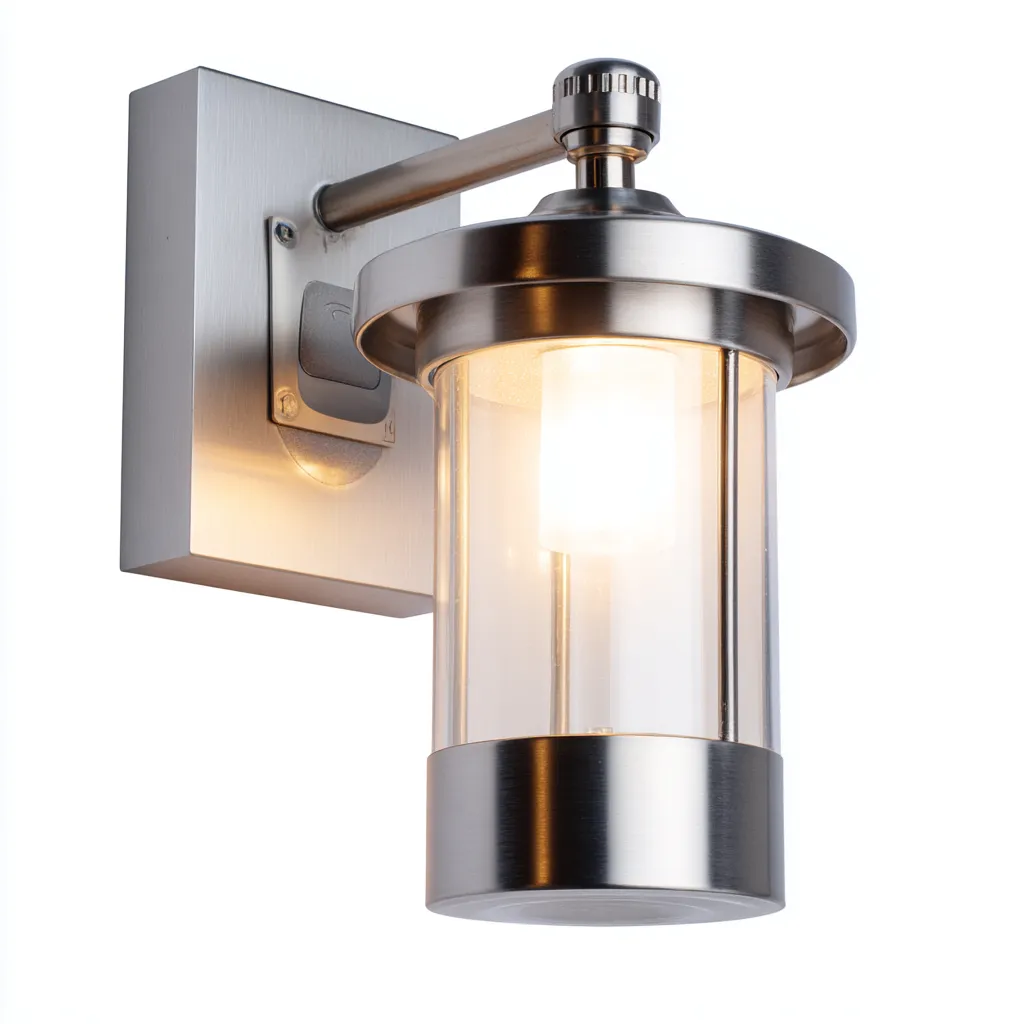 Apliques de pared - acero inoxidable - 19x12x27 cm - plata - estilo contemporáneo-Nestleure