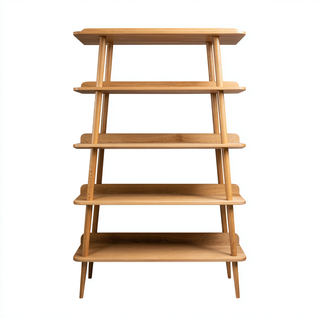 Estantería - madera-maciza de roble - 85x40x175 cm - color natural - estilo escandinavo-Nestleure