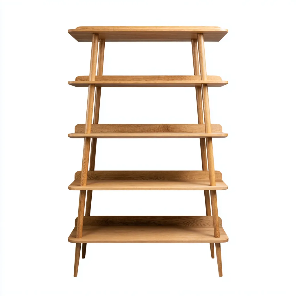 Estantería - madera-maciza de roble - 85x40x175 cm - color natural - estilo escandinavo-Nestleure