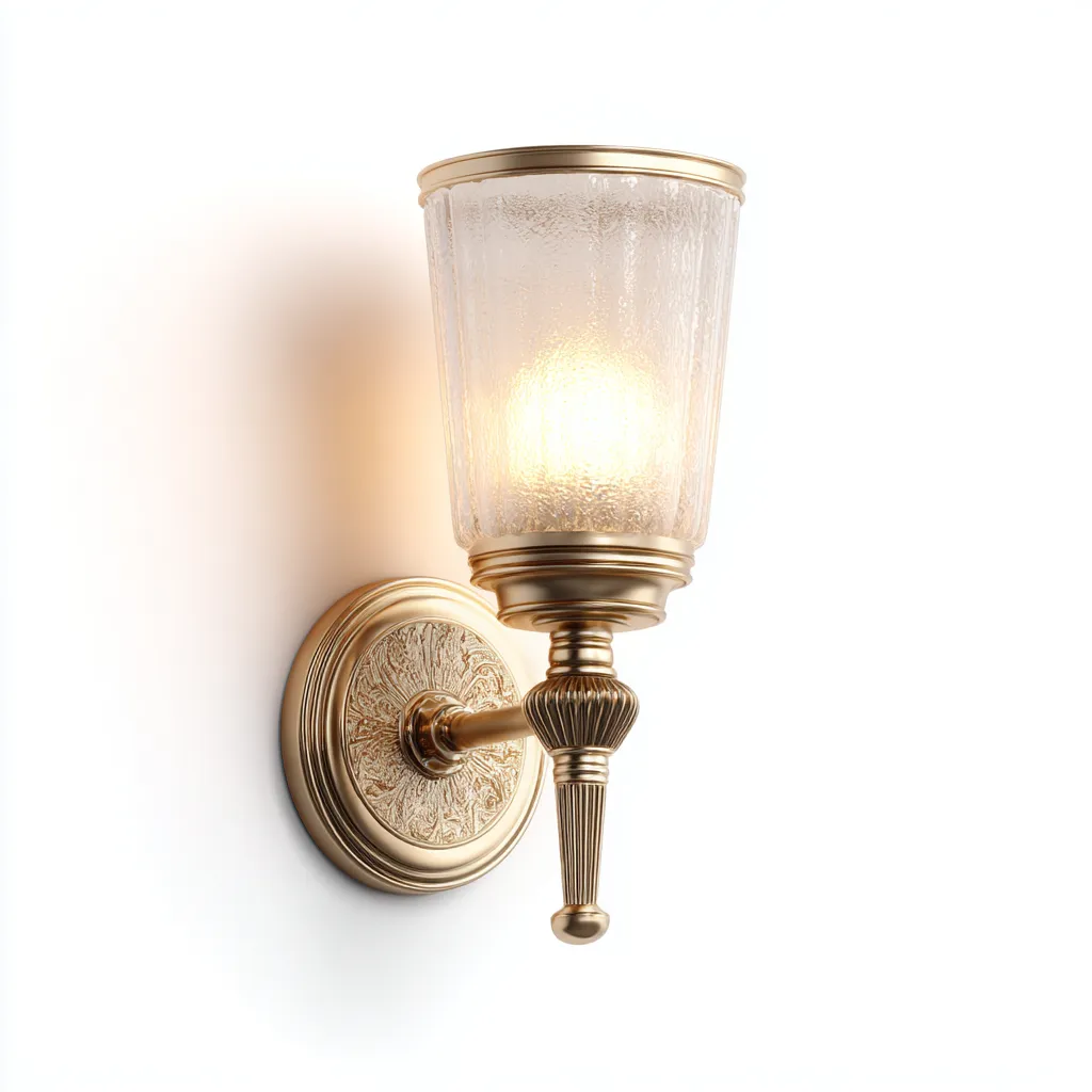 Apliques de pared - metal-vidrio - 18x16x30 cm - dorado-transparente - estilo clásico elegante-Nestleure