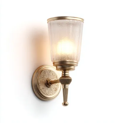 Apliques de pared - metal-vidrio - 18x16x30 cm - dorado-transparente - estilo clásico elegante-Nestleure