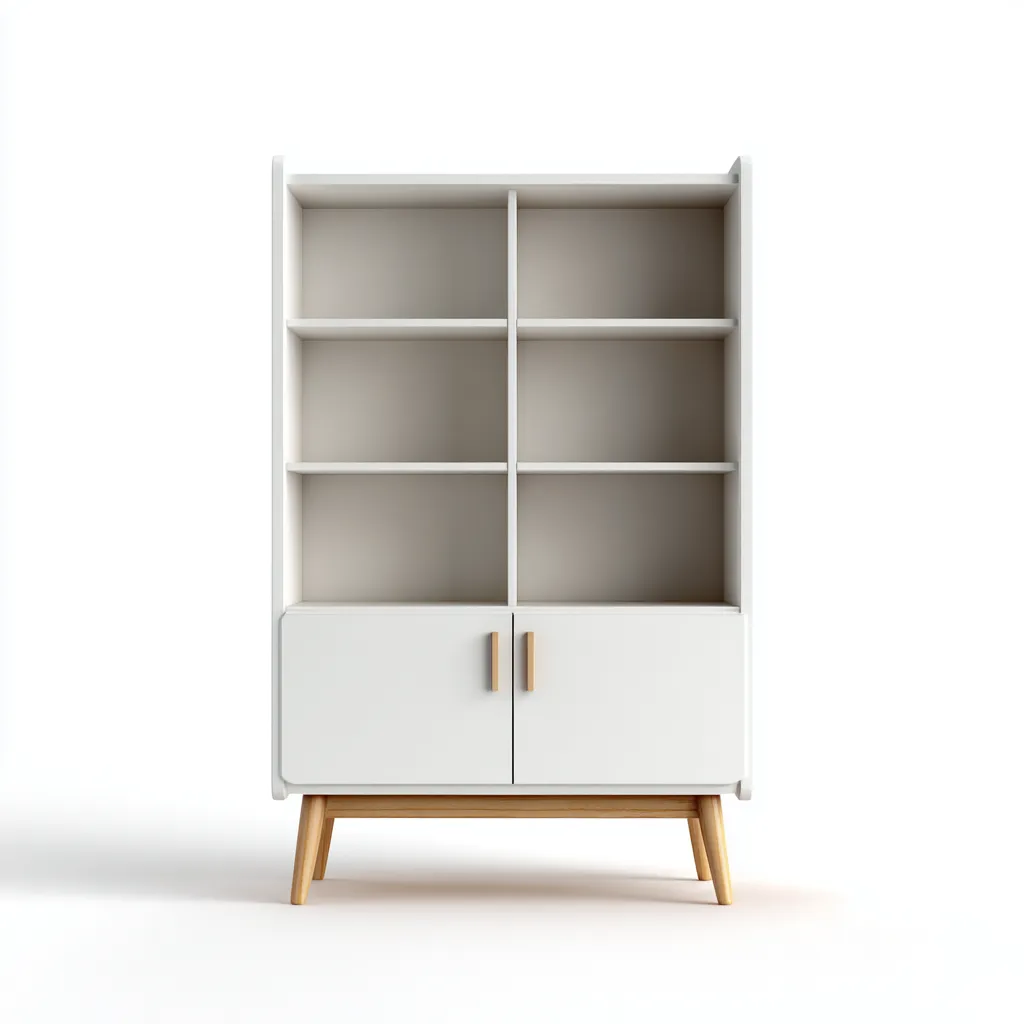 Estantería - madera - 90x35x145 cm - blanco-roble - estilo nórdico-Nestleure