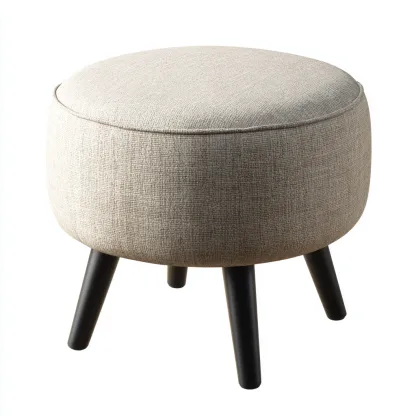 Reposapiés - tela - 40x40x45 cm - beige - diseño moderno-Nestleure