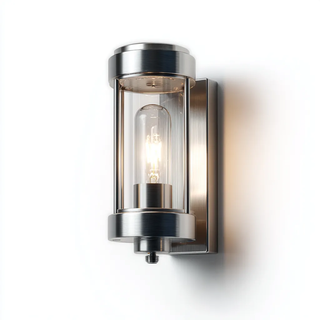 Apliques de pared - acero inoxidable - 18x11x26 cm - plata - estilo moderno industrial-Nestleure