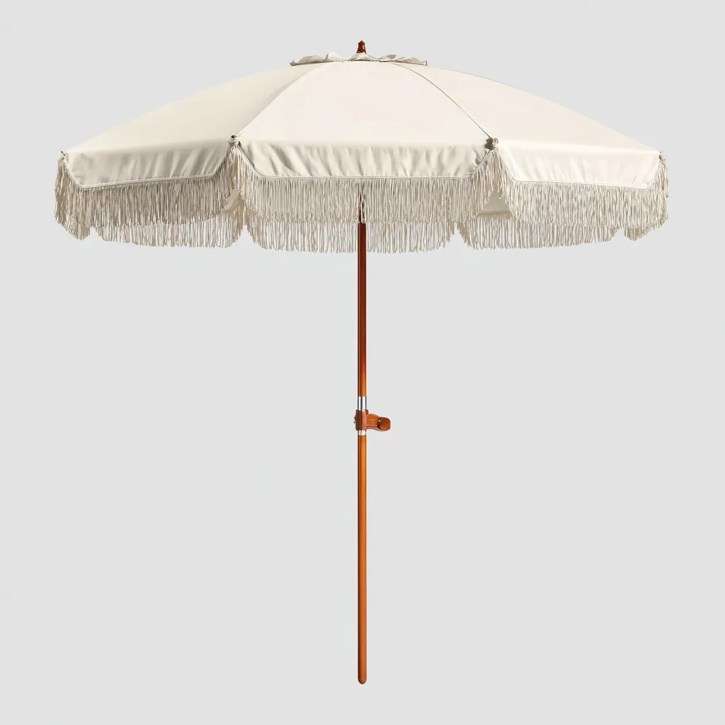 Sombrilla de jardín - tela-madera - 200x200x240 cm - beige - estilo clásico-Nestleure