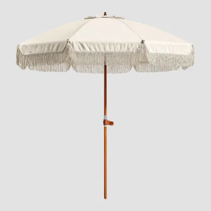 Sombrilla de jardín - tela-madera - 200x200x240 cm - beige - estilo clásico-Nestleure