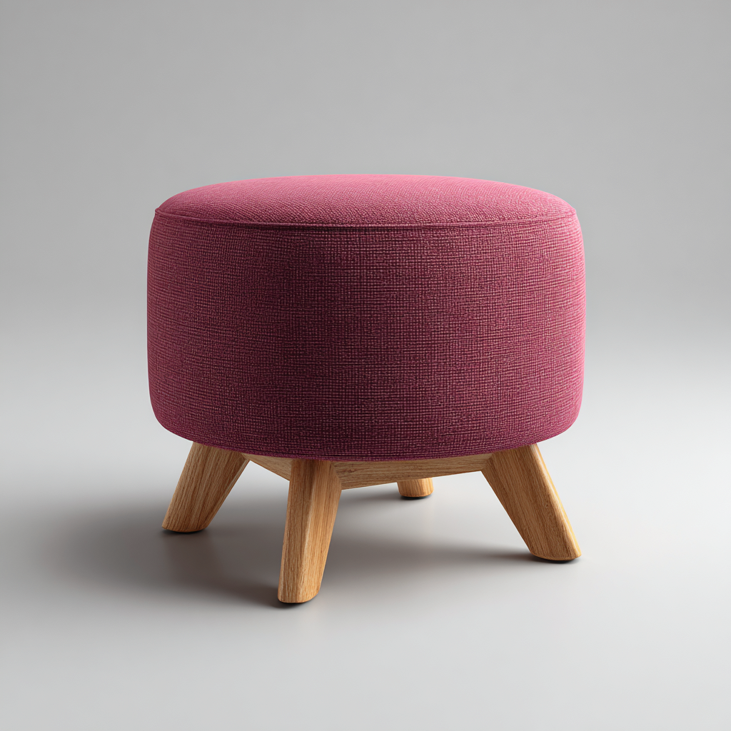 Reposapiés - tela - 38x38x42 cm - rosa - diseño moderno-Nestleure