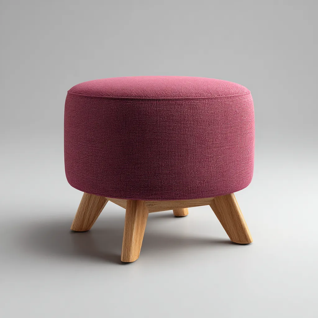 Reposapiés - tela - 38x38x42 cm - rosa - diseño moderno-Nestleure