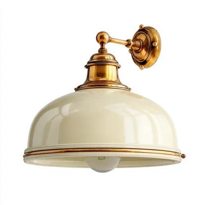 Apliques de pared - metal-vidrio - 26x22x30 cm - crema-dorado - estilo clásico vintage-Nestleure