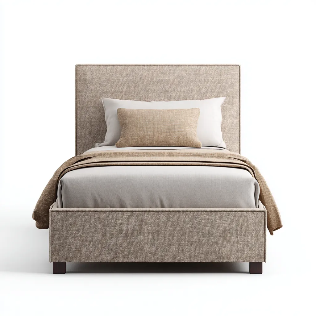 Camas individuales - tapizadas en tela - 200x100x100 cm - beige - estilo moderno-Nestleure