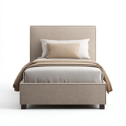 Camas individuales - tapizadas en tela - 200x100x100 cm - beige - estilo moderno-Nestleure