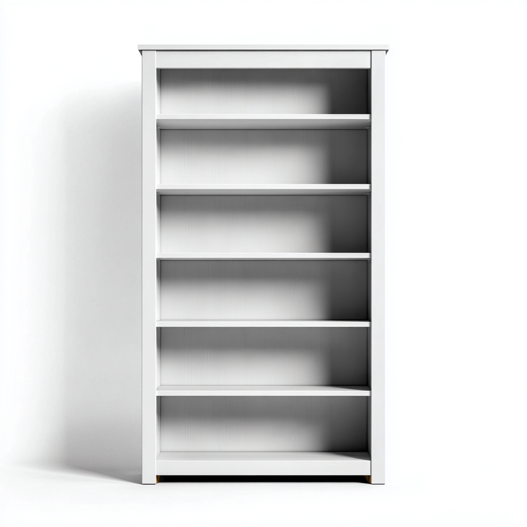 Estantería - madera MDF - 92x32x185 cm - blanca - estilo moderno-Nestleure