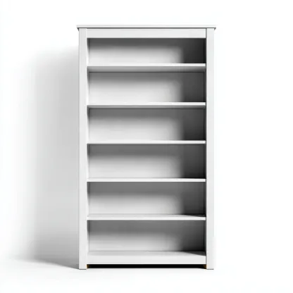 Estantería - madera MDF - 92x32x185 cm - blanca - estilo moderno-Nestleure