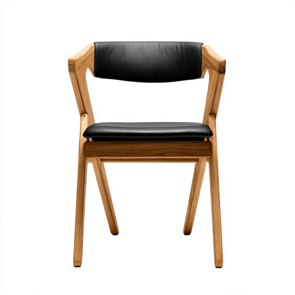 Silla de jardín - madera - piel sintética - 49x53x78 cm - negro - diseño contemporáneo y elegante-Nestleure