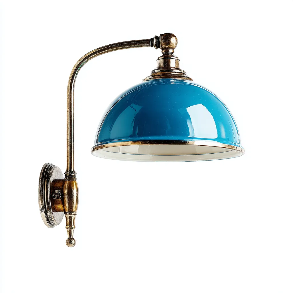 Apliques de pared - metal - 23x18x27 cm - azul-dorado - estilo retro vintage-Nestleure