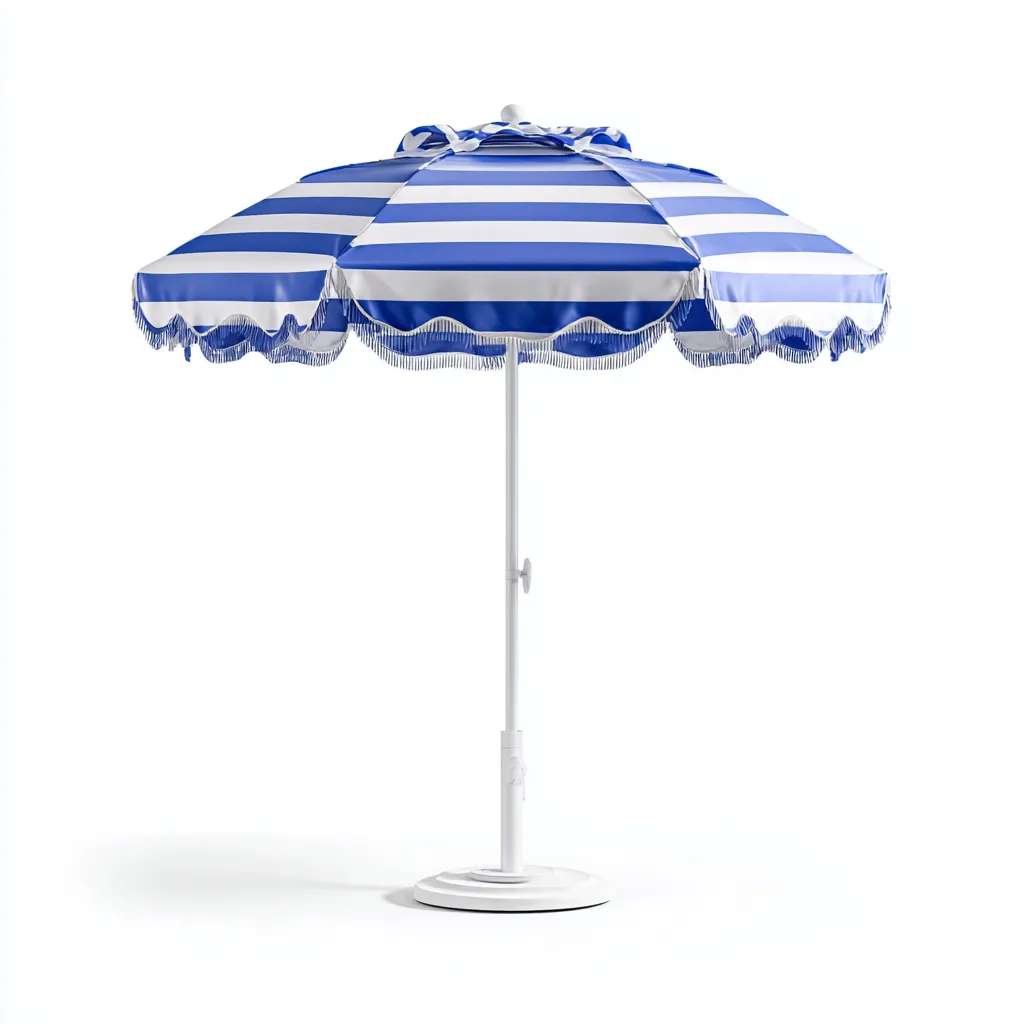 Sombrilla de jardín - tela-metal - 200x200x230 cm - azul - estilo marinero clásico-Nestleure