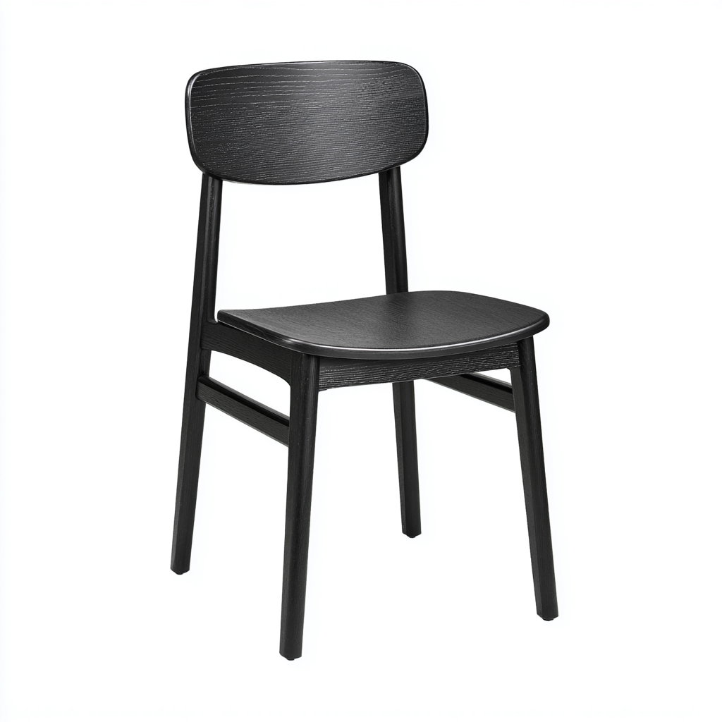 Silla de jardín - madera maciza - 44x50x82 cm - negro - estilo escandinavo minimalista-Nestleure