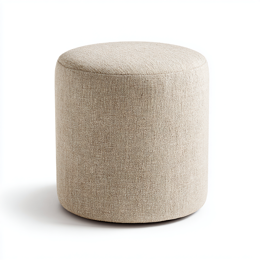 Reposapiés - tela - 38x38x45 cm - beige - diseño moderno-Nestleure