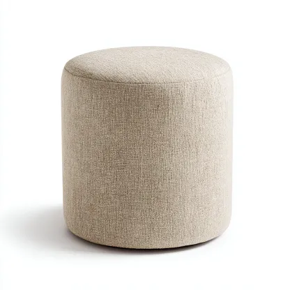 Reposapiés - tela - 38x38x45 cm - beige - diseño moderno-Nestleure