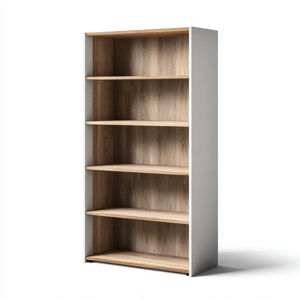 Estantería - madera - 80x35x190 cm - blanco-roble - estilo moderno-Nestleure