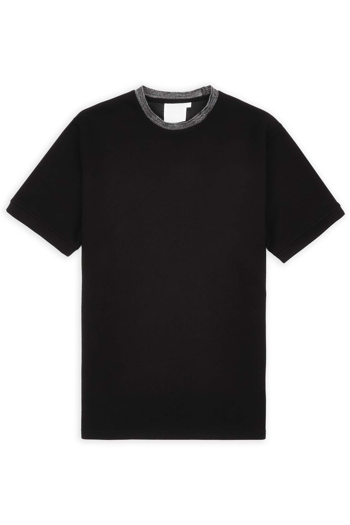 Luxe Contrast Collar T-Shirt - Black