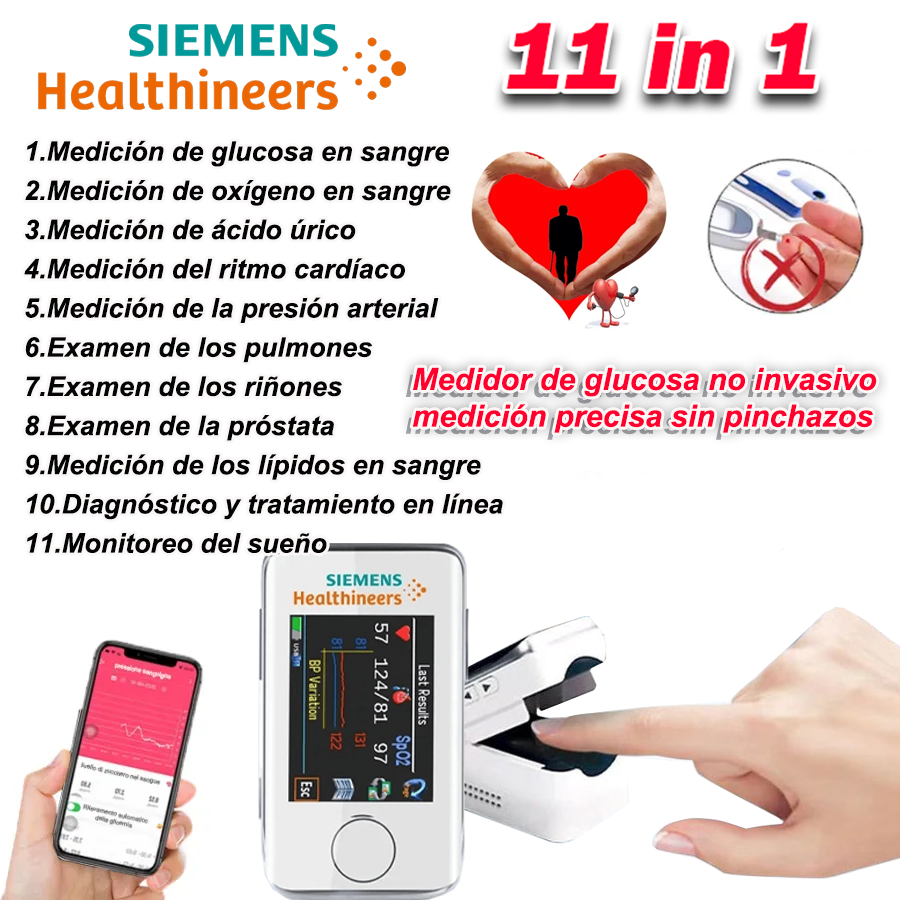 🌈 Medidor de glucosa indoloro Siemens 2025 - Tecnología innovadora para cuidar tu salud: controla tu glucosa sin pinchazos ni extracción de sangre.