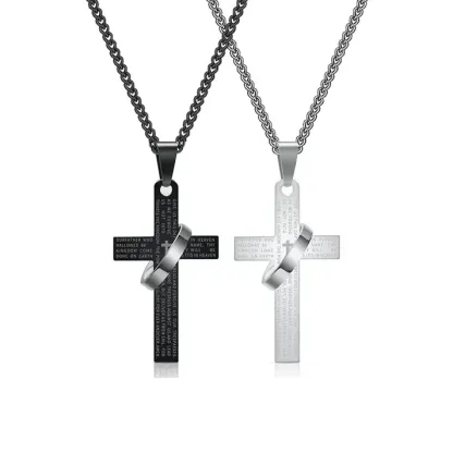 Collar alianza de Fe - Cruz con padre nuestro en español - (Promoción limitada: Paga 1 lleva 2)