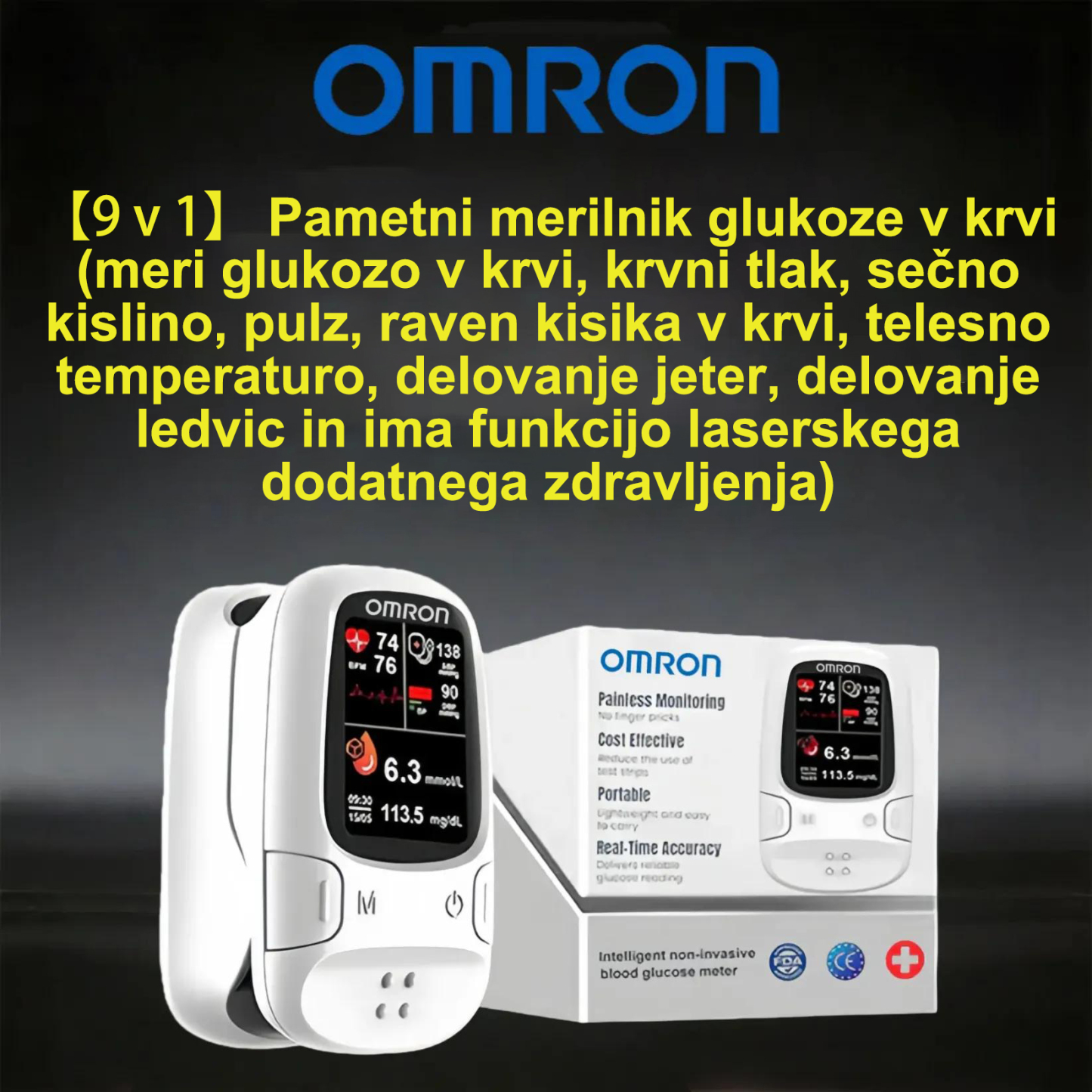 🔥Omron™ predstavlja nov neinvazivni pametni merilnik glukoze v krvi za leto 2026 🔥Izdelano v ZDA🔥