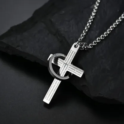 Collar alianza de Fe - Cruz con padre nuestro en español - (Promoción limitada: Paga 1 lleva 2)