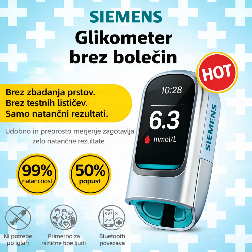 🔥 Poslovite se od igel in bolečine! Neinvazivni glukometer Siemens™ – enostavno in natančno merjenje ravni sladkorja kjerkoli in kadarkoli. 🔥