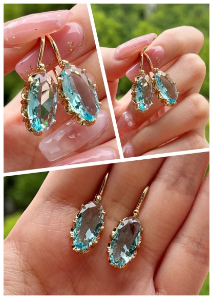 🎁2024 Žhavé produkty Velké snížení cen ✨ Náušnice 18K Gold Gemstone 💎