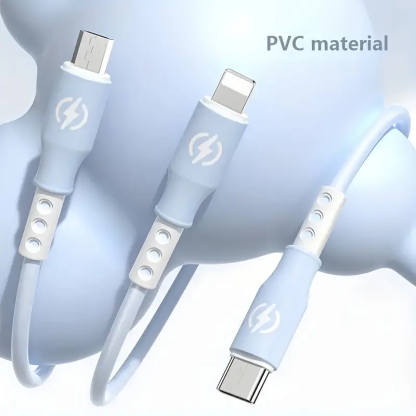 1個/3個セット 66W 3-in-1高速充電USB充電ケーブル、超高速データ同期コード、3、28.65メートル柔軟耐久性ケーブル、≤36V動作電圧、50-80W出力