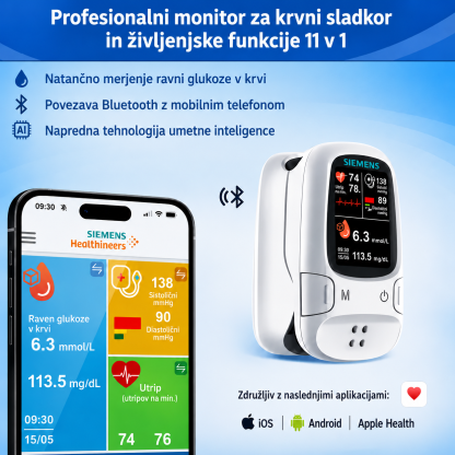 🩸 Glukometer brez prebadanja – Siemens | Brezbolečno spremljanje glukoze doma 📊