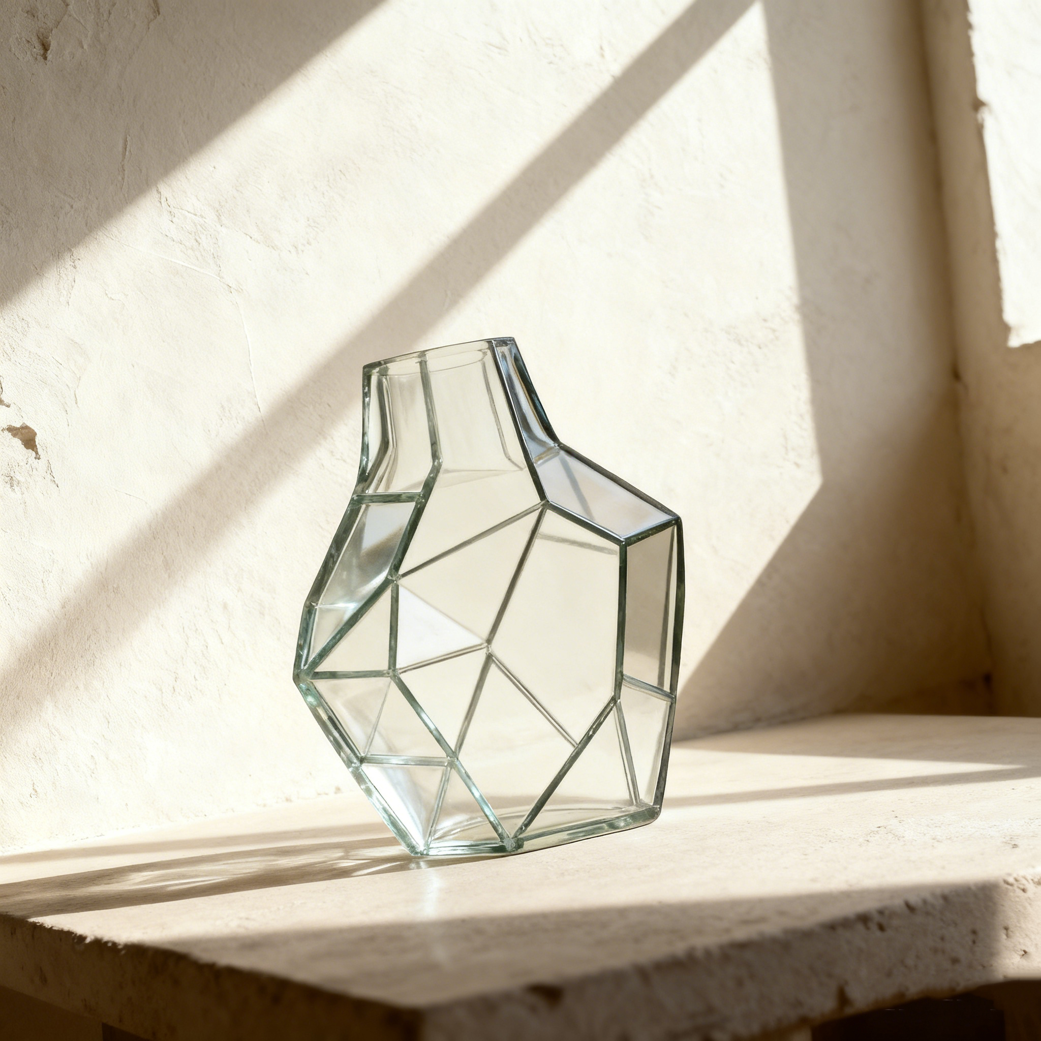 Szabálytalan átlátszó üvegváza（Két csomag）