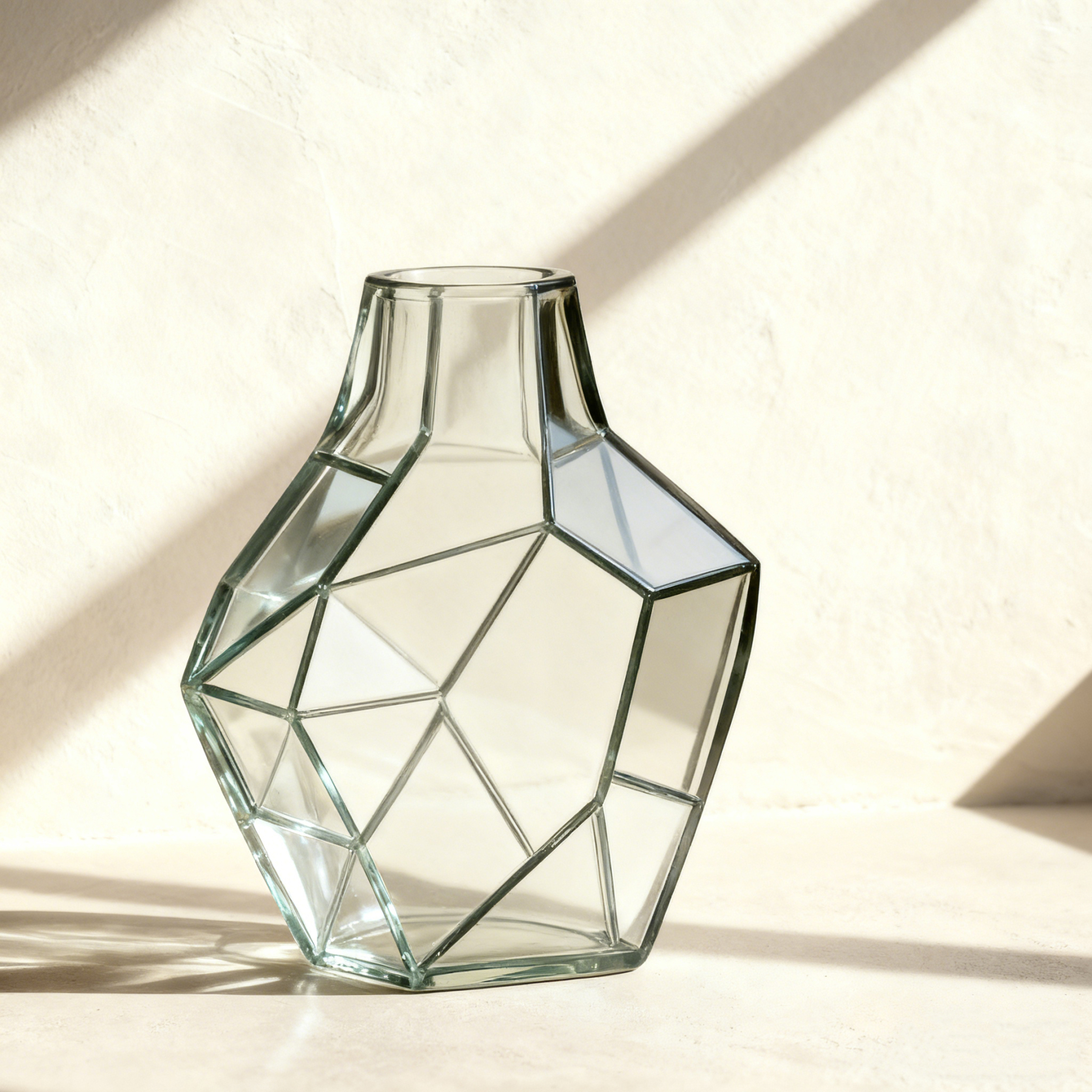 Szabálytalan átlátszó üvegváza（Két csomag）