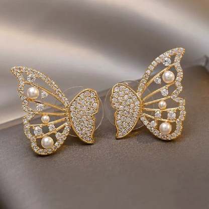 LAST DAY 49% OFF🌹Sparkling Diamond Butterfly Earrings (Detachable two wear)🦋