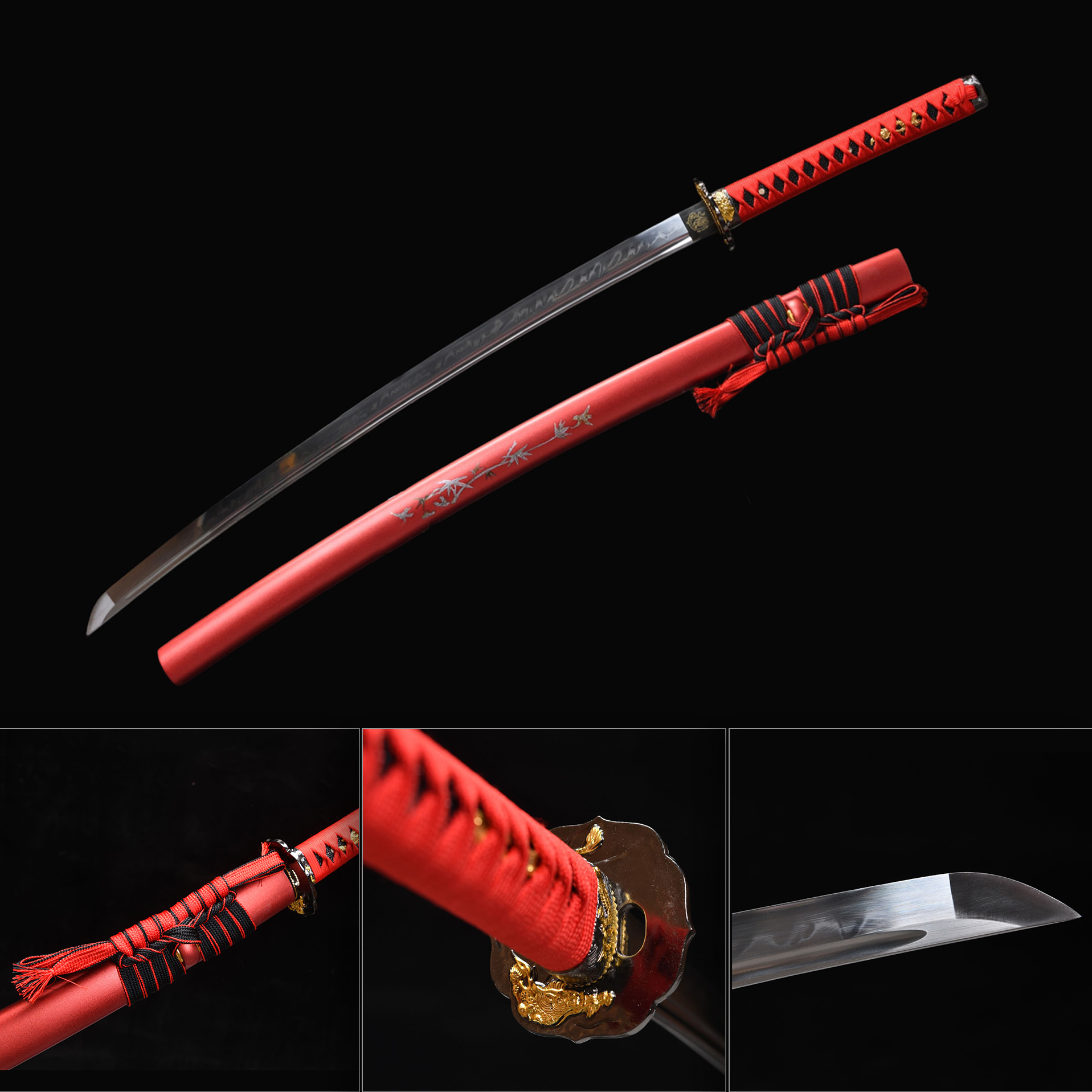 Blazing Crown – Fire Element Katana Sword-KAGEFORGE5
