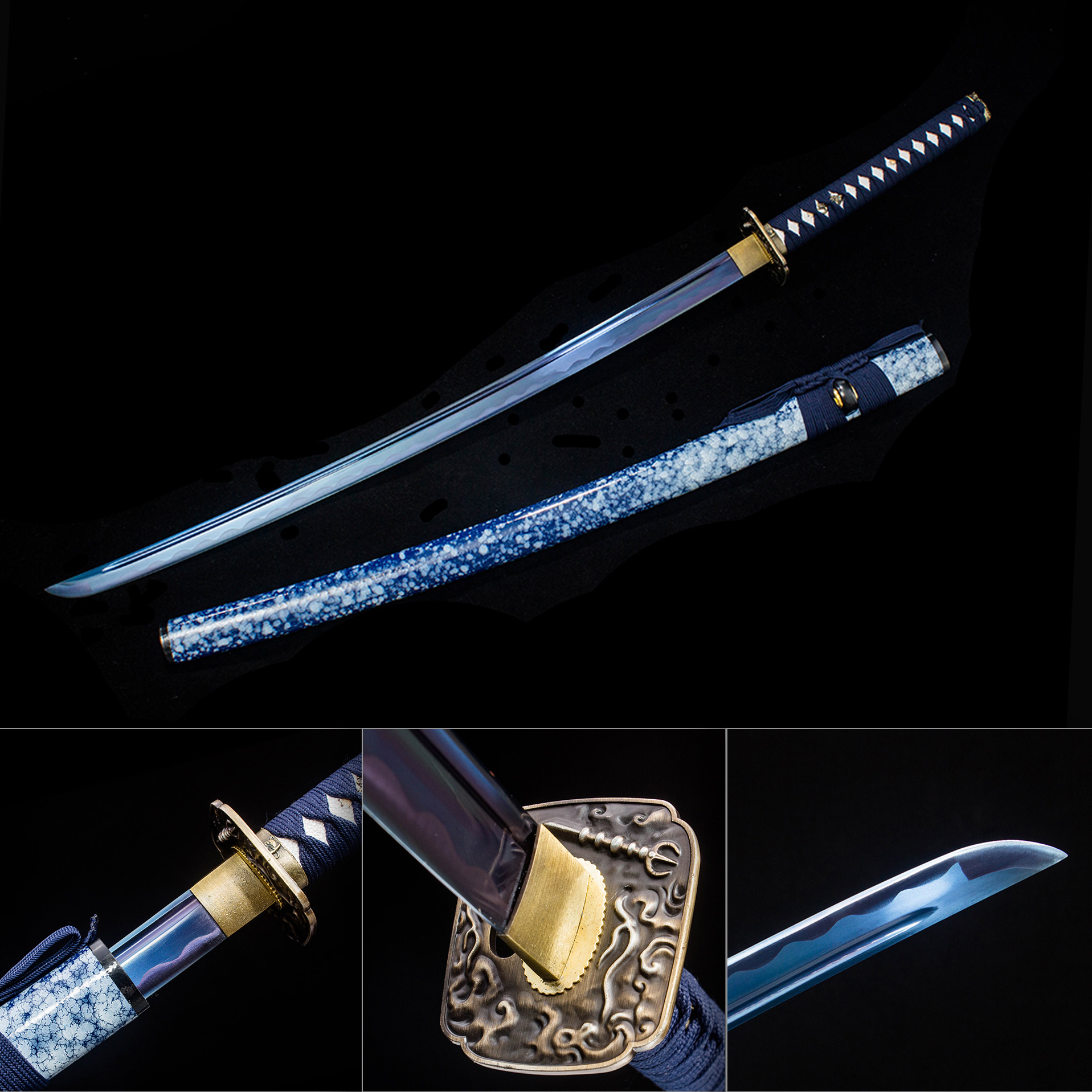 Blue Moondrop – Water Element Katana Sword-KAGEFORGE5
