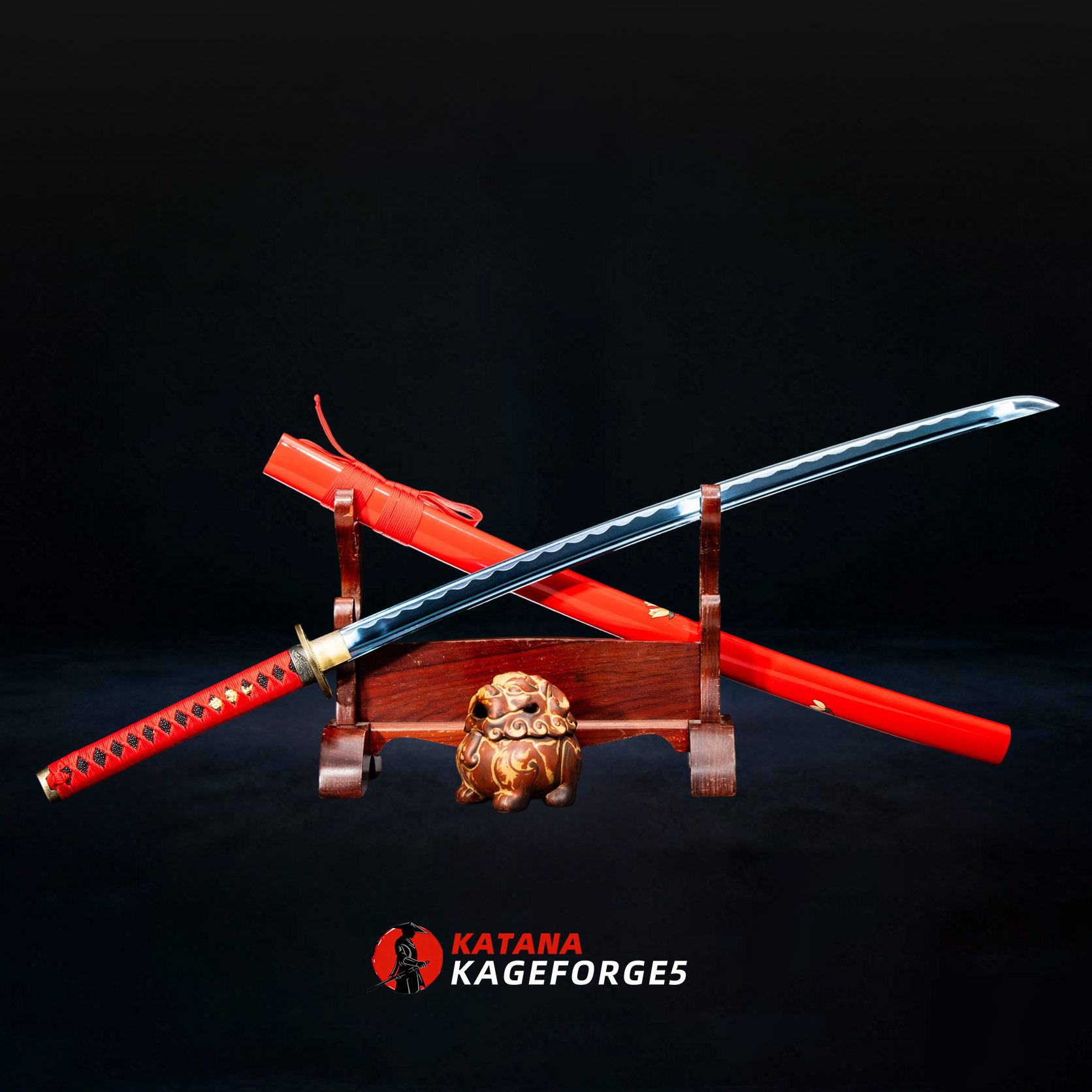 Scarlet Whisper –  Fire Element Katana Sword-KAGEFORGE5