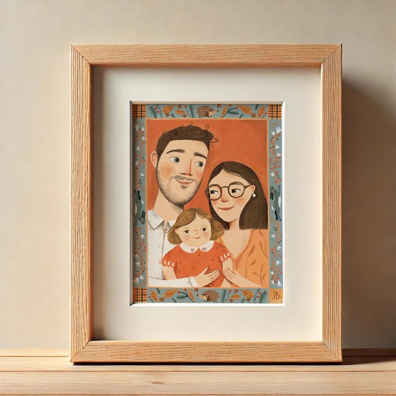 Personalized Hand-Drawn Portrait – Close-Up Illustration – High-Quality Print