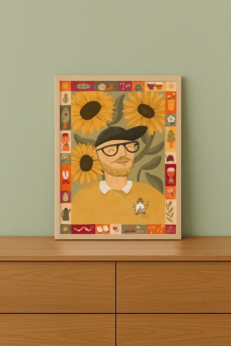 Personalized Hand-Drawn Portrait – Close-Up Illustration – High-Quality Print
