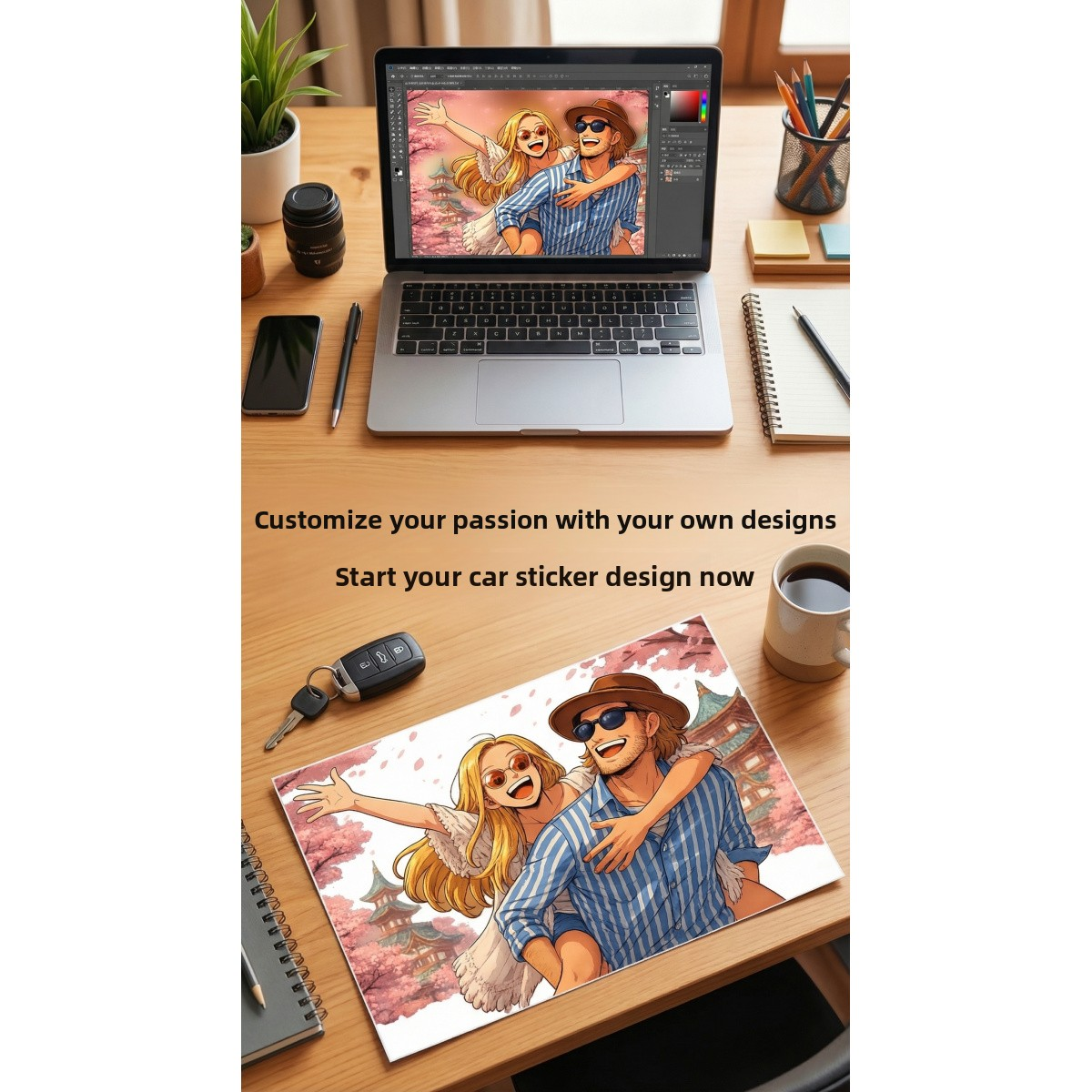 Custom Anime Wanted Couple Portrait, Pirate Theme Gift⚓