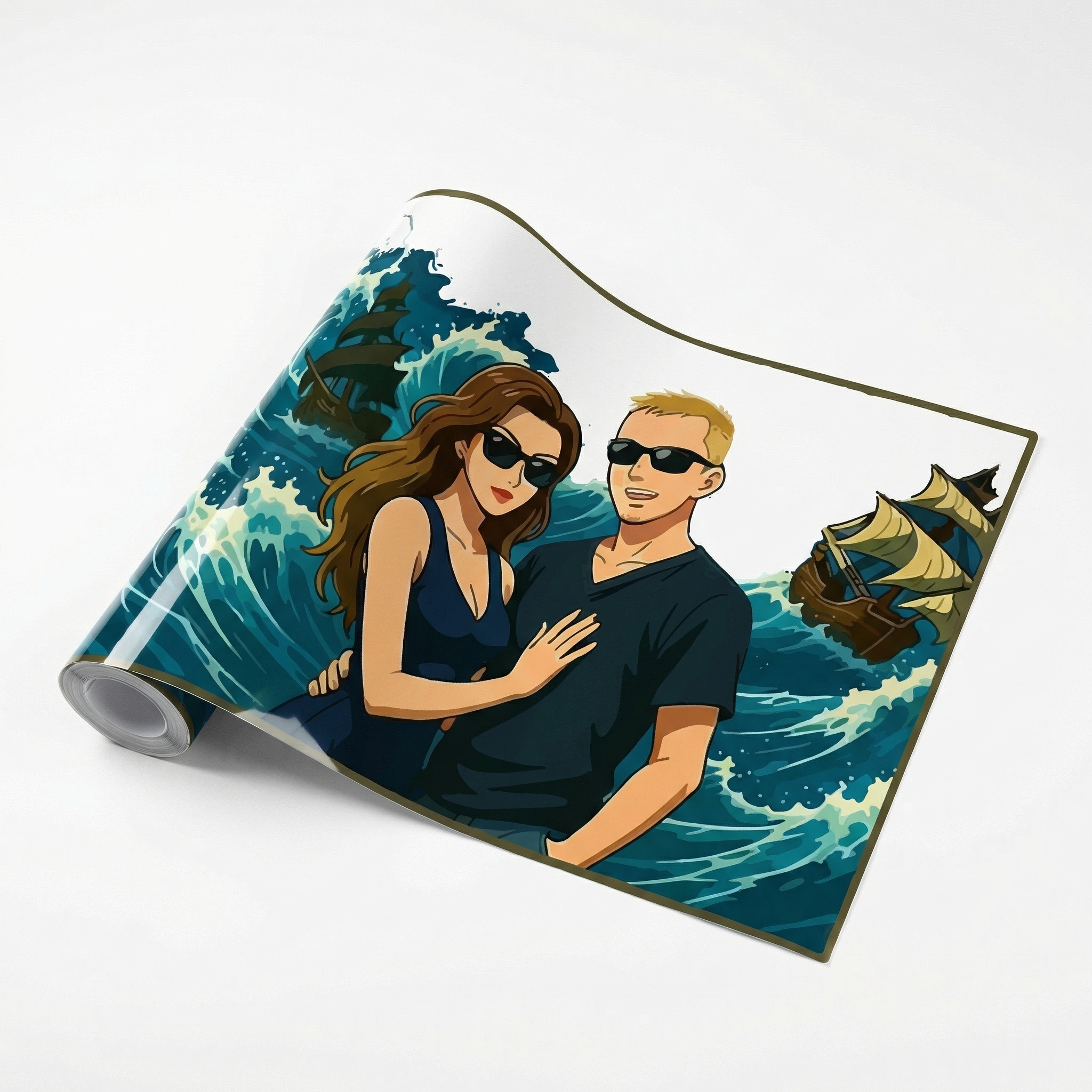 Custom Anime Wanted Couple Portrait, Pirate Theme Gift⚓