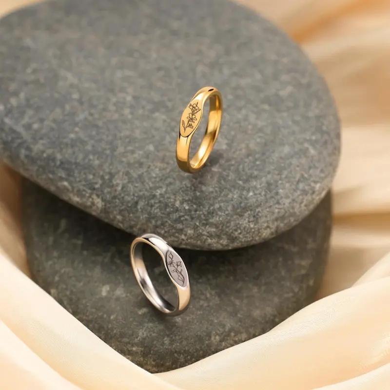 Personalized Birth Flower Ring