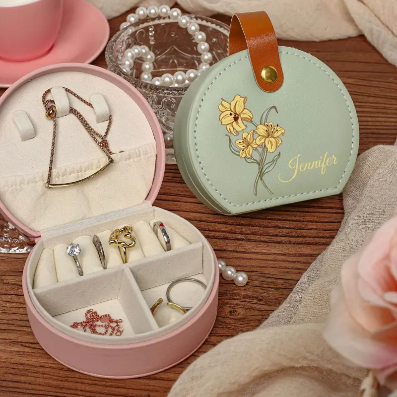 Personalized Floral Jewelry Box