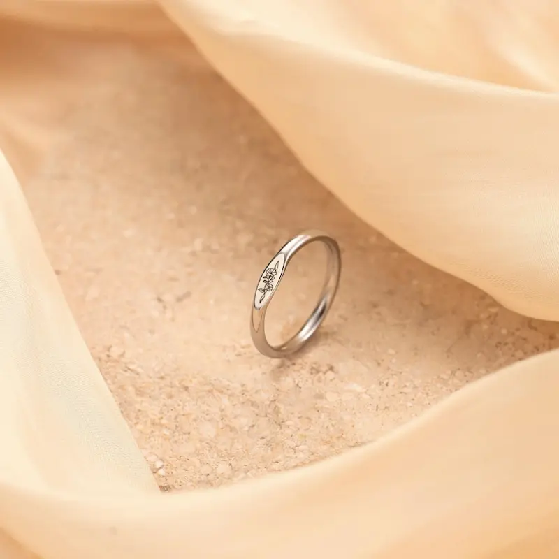 Personalized Birth Flower Ring