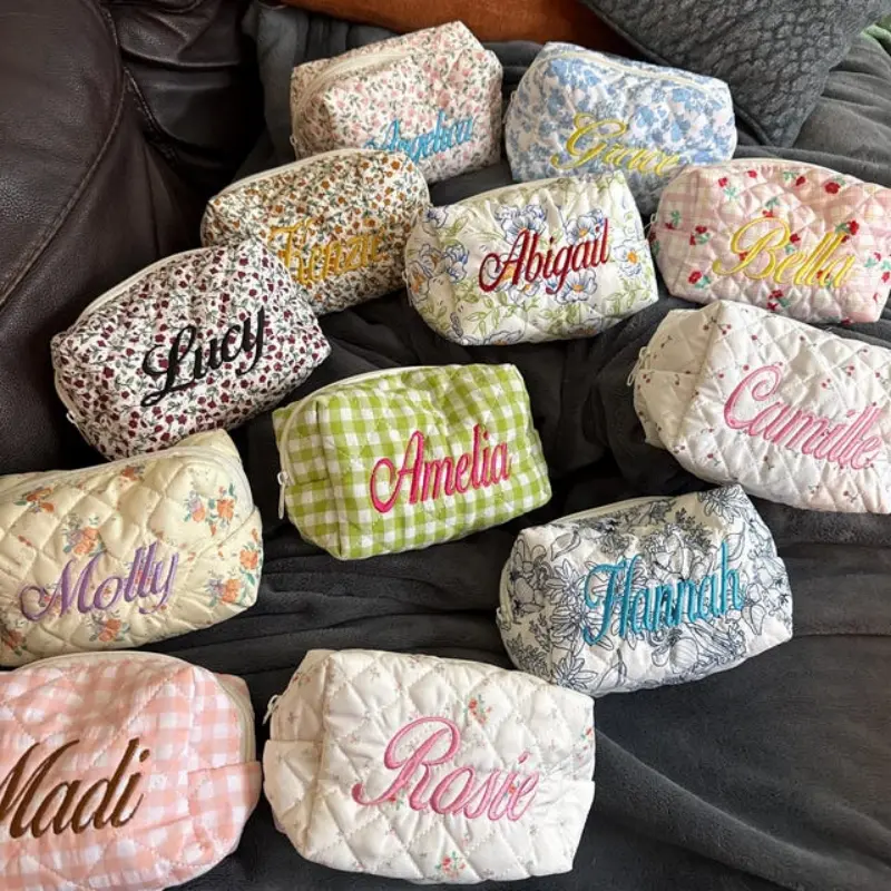 Personalized Embroidered Makeup Bag