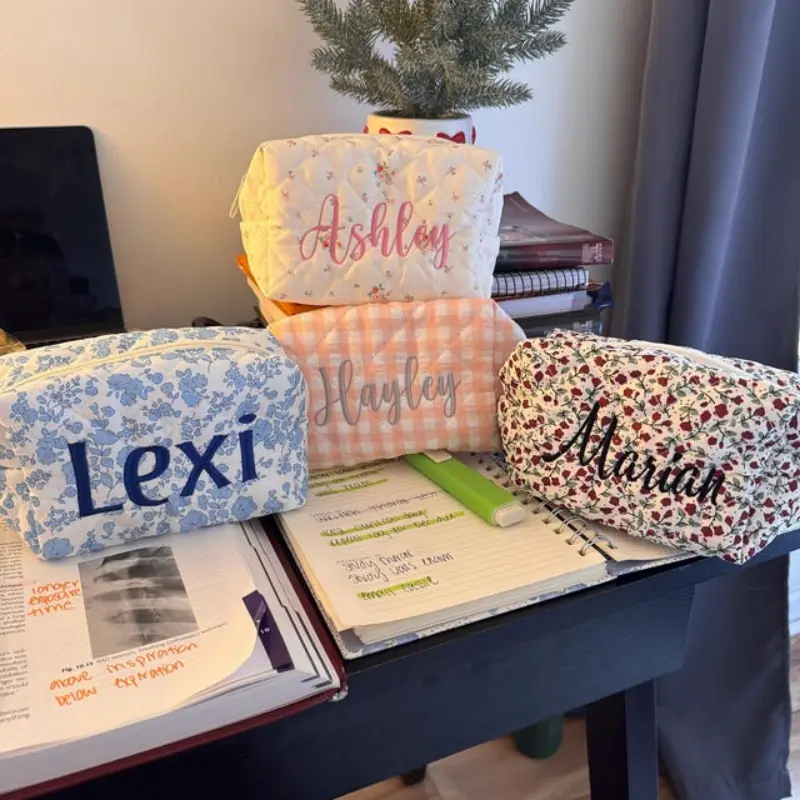 Personalized Embroidered Makeup Bag